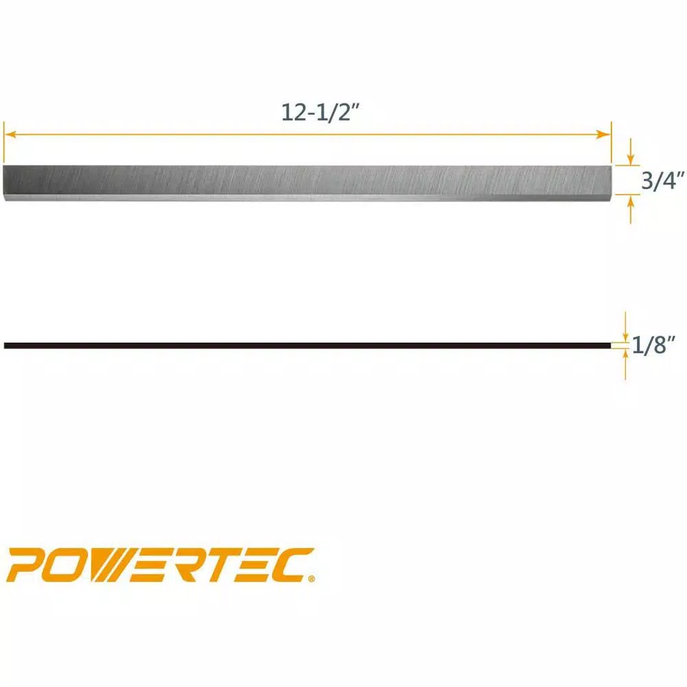 POWERTEC 12-1/2 in. x 3/4 in. x 1/8 in. High-Speed Steel Planer Knives (Set of 2) and#8211; XDC Depot