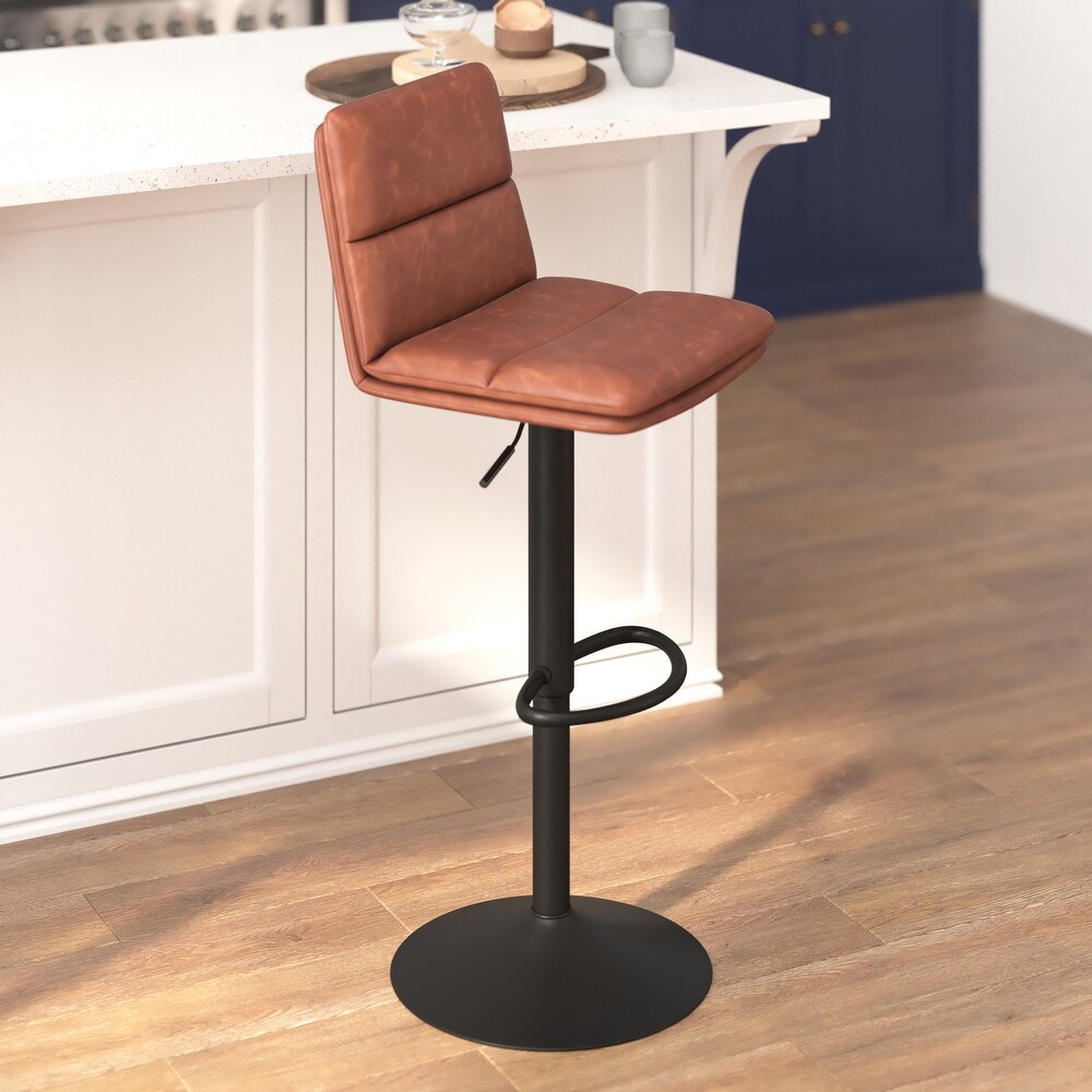 Set of 2 Commercial Armless Adjustable Height Barstools