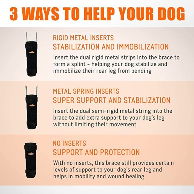 NeoAlly 3-in-1 Long Rear Leg Support Dog Splint Braces