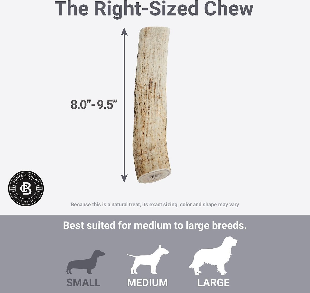 Bones and Chews Made in USA Elk Antler Dog Chew