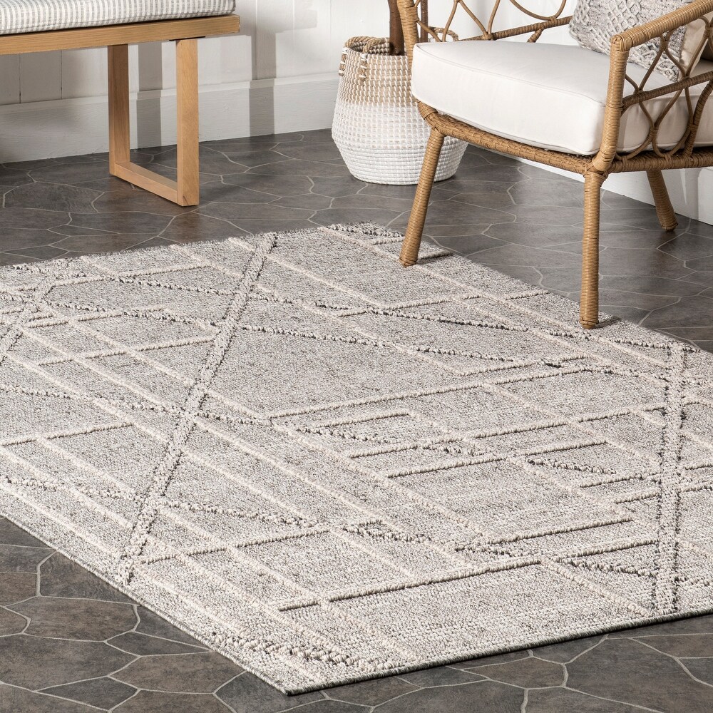 Brooklyn Rug Co Crissy Contemporary High Low Indoor/Outdoor Area Rug