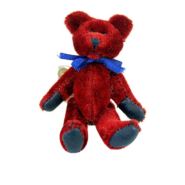 Boyds Bears Plush Thisbey F Wuzzie One Plush Bear 2 75 Inches Teddy Bear Mini Jointed 59516002 Polyester Red