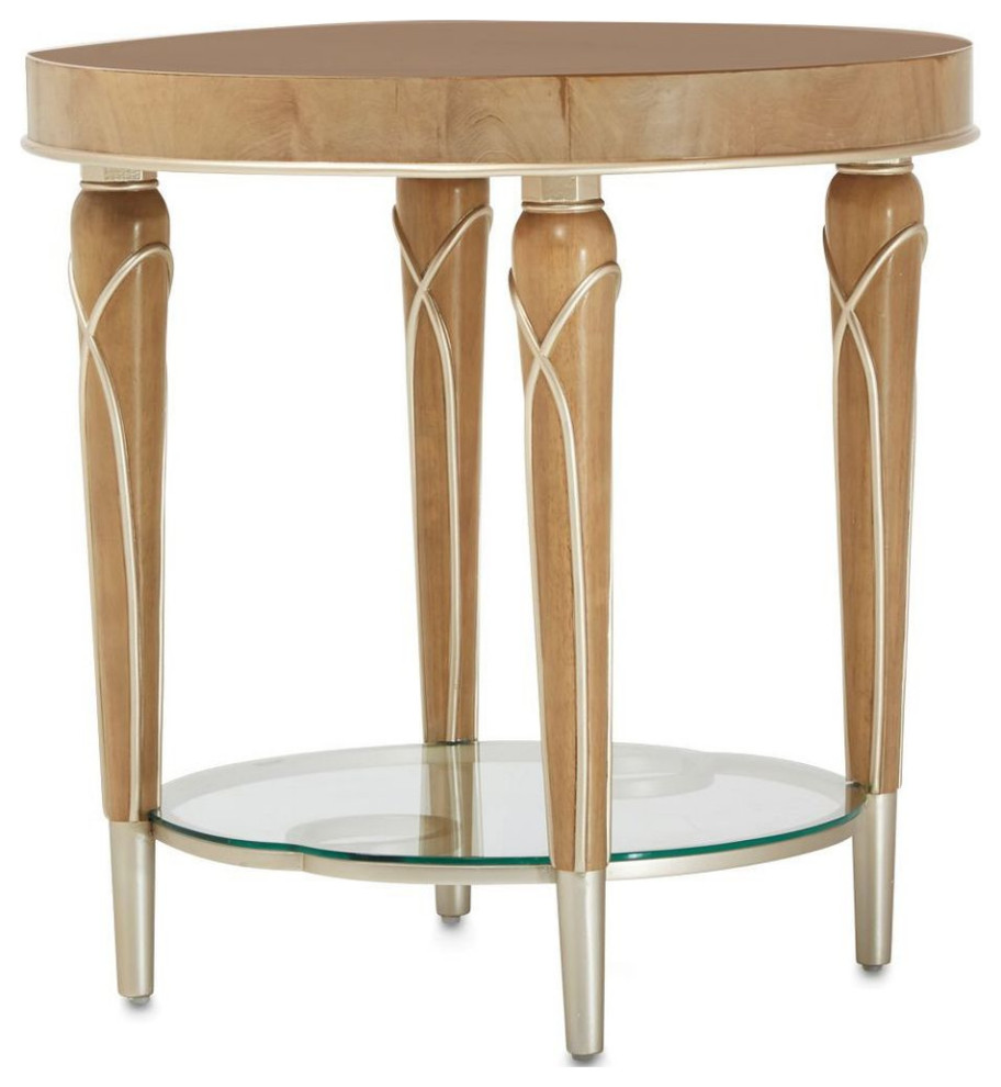 AICO Michael Amini Villa Cherie End Table Caramel   Traditional   Side Tables And End Tables   by Unlimited Furniture Group  Houzz