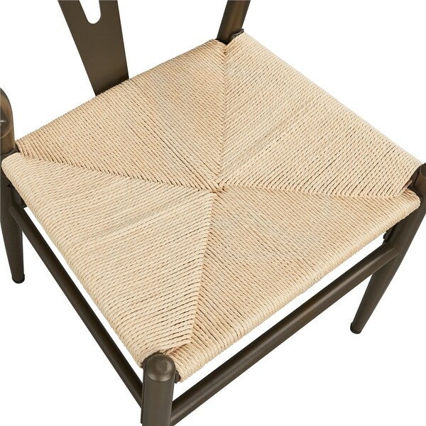 Yaheetech Modern Weave Y-Shaped Dining Chair with Solid Metal Frame