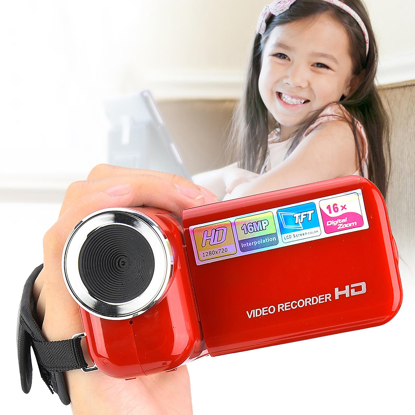 Portable Children Kids 16x Hd Digital Video Camera Camcorder With Tft Lcd Sceen Toy Red