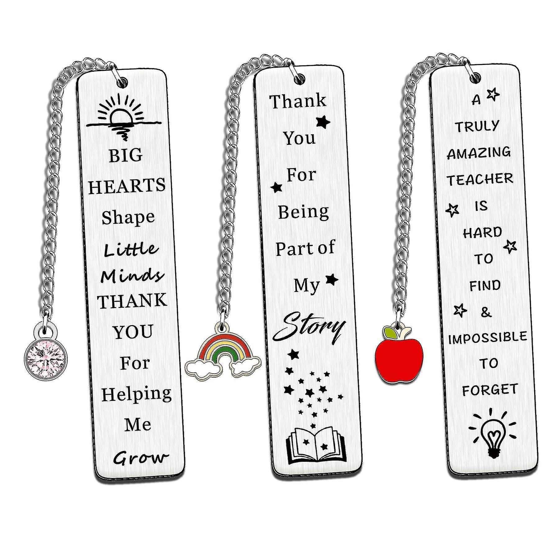 3 Pcs Thank You Teacher Bookmark Gifts For Women Men Appreciation Gifts For Teacher Leaving End Of Term Retirement