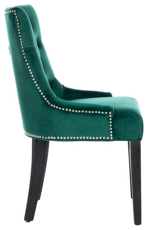 Spruce 19 quotTufted Ring Chair  Set of 2  Emerald/Espresso   Contemporary   Dining Chairs   by V.S.D Furniture  Houzz