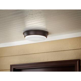 Hampton Bay Oil Rubbed Bronze Integrated LED Outdoor Flush Mount IKE2001L