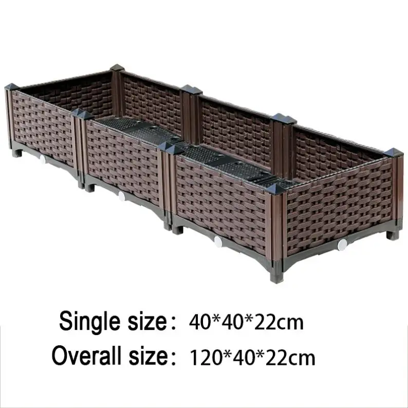 High Quality plastic grow box Brown Vegetable Grow Elevated Plastic Raised Garden Bed Garden Supplies