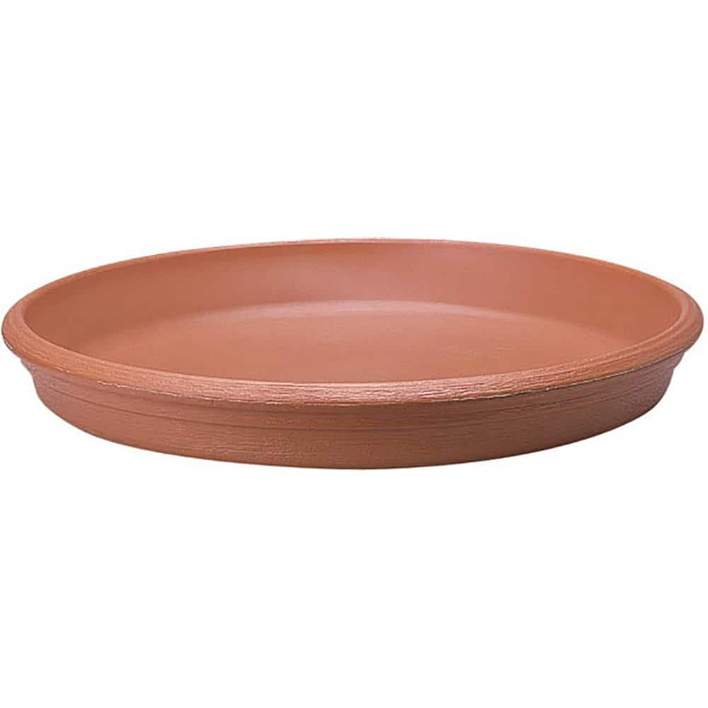 Grosfillex 18 in. Dia Terra Cotta Resin Planter Saucer US277089