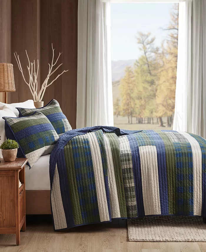 Woolrich Spruce Hill Oversized Cotton 3 Piece Quilt Set， Full Queen