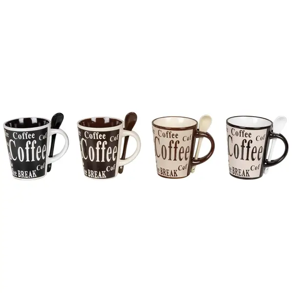 Gibson Home 4-Piece 13 oz Bareggio Mug Set with Spoon