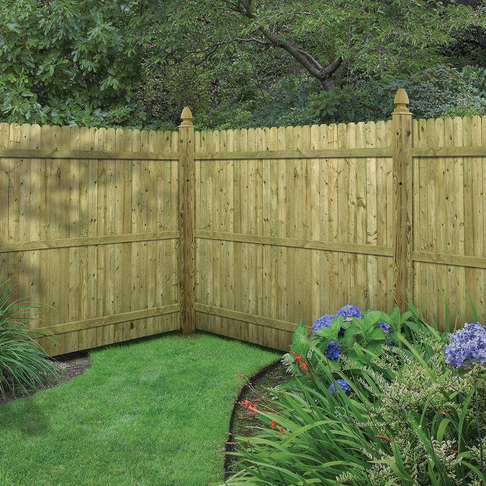 Barrette 6 ft. H x 8 ft. W Privacy Pressure-Treated 4 in. Dog-Ear Flat Wood Fence Panel 73000473