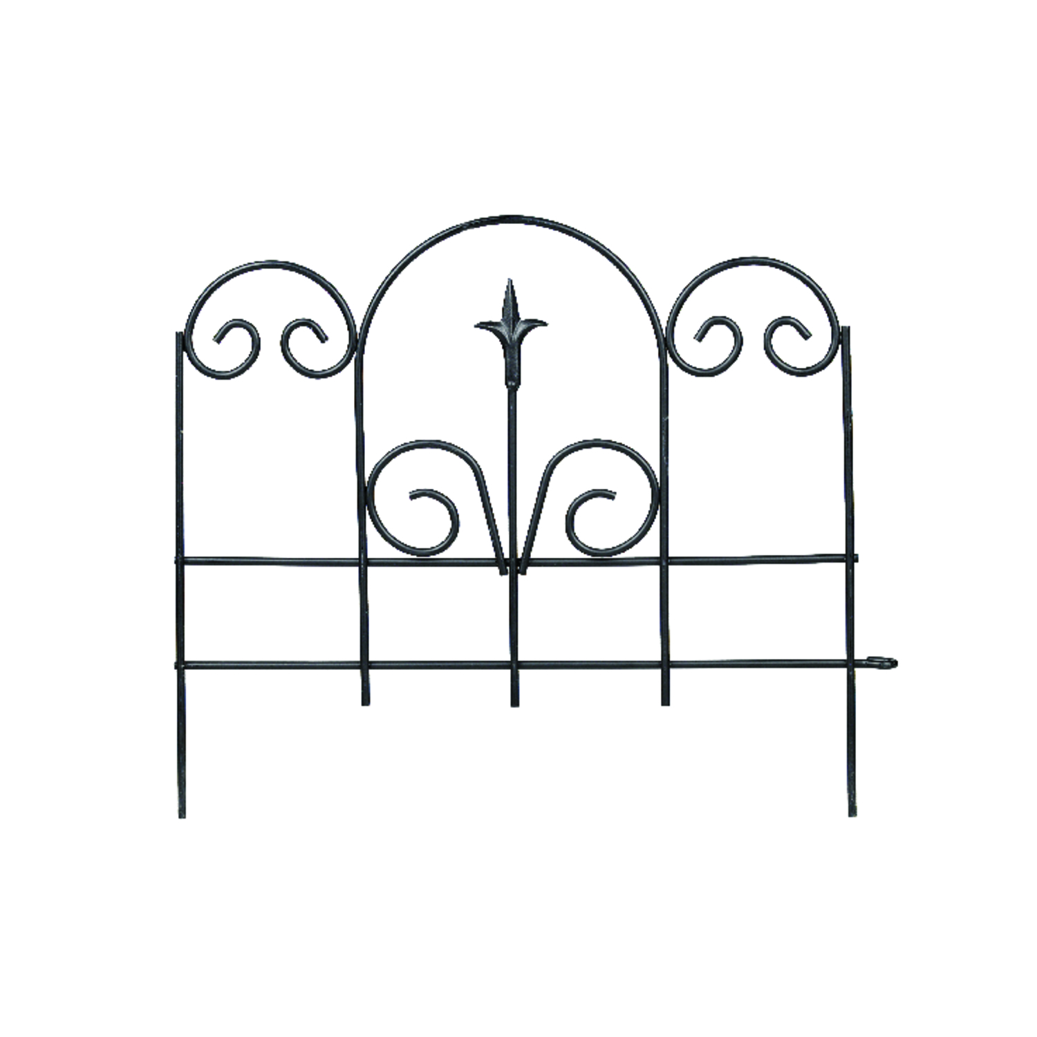 Panacea 16 in. L X 18 in. H Steel Black Garden Fence