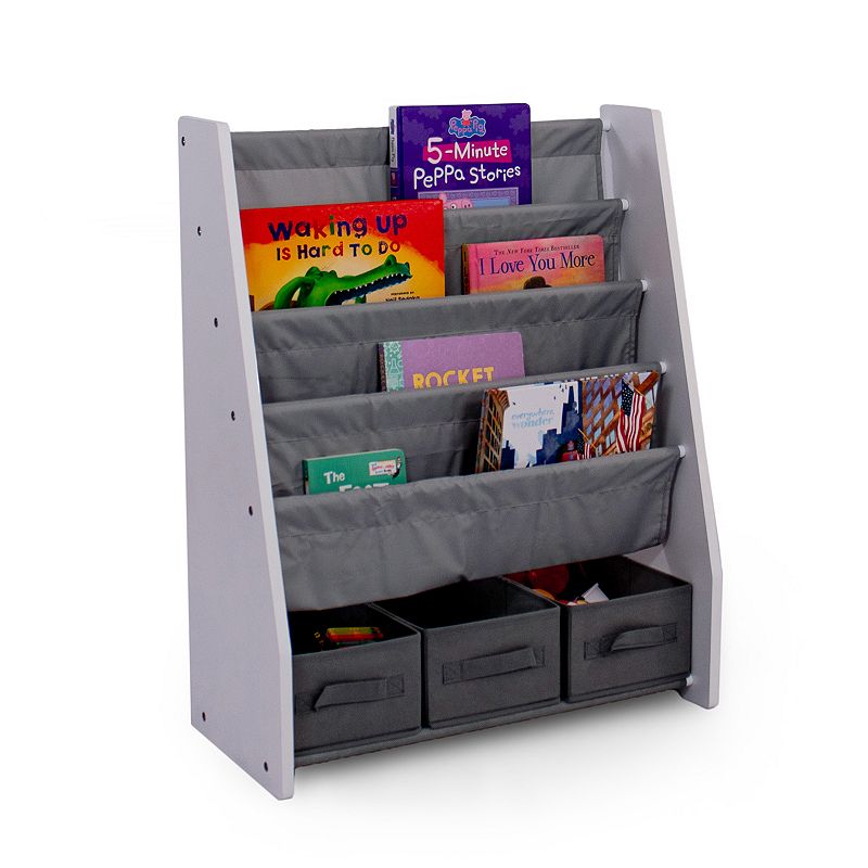 Humble Crew Kids Bookshelf and Fabric-Bin Organizer