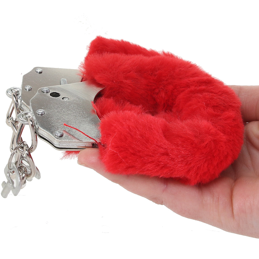 WhipSmart Classic Furry Cuffs in Red