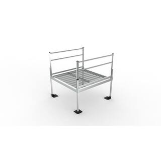 EZ-ACCESS PATHWAY 3G 5 ft. x 5 ft. Expanded Aluminum Platform with 2-Line Handrails P3G SPFEM55