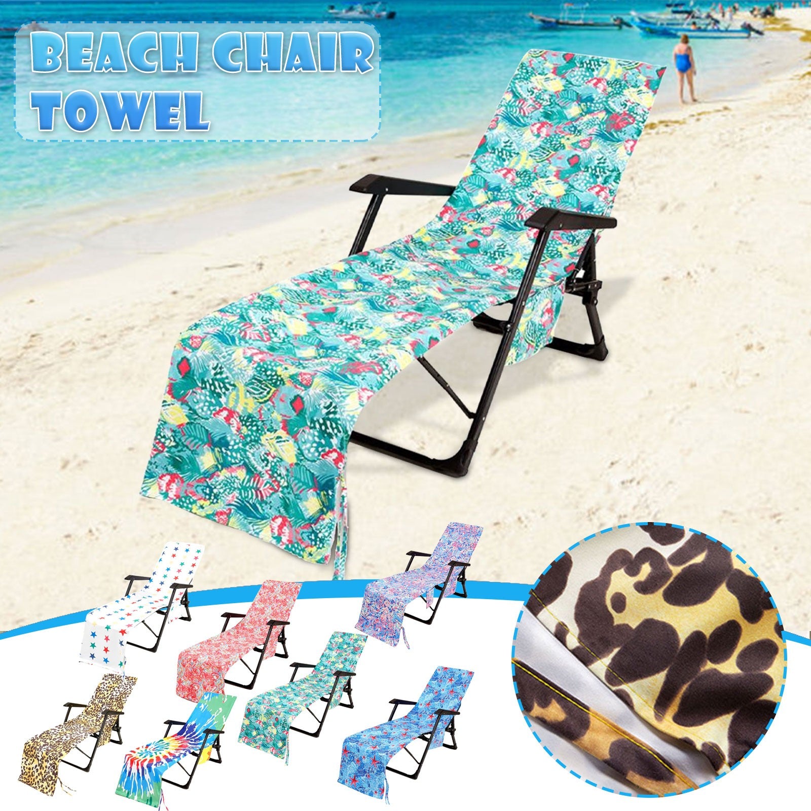 Baofu Beach Chair Cover Printed Beach Towel Polyester Cotton Lounge Chair Towel for Home