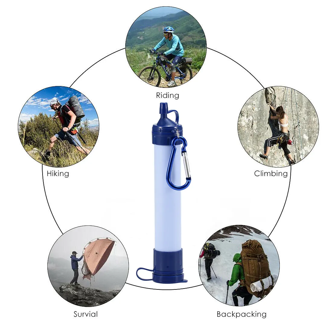 Online supplying Outdoor camping hiking water filtration straw Personal Survival water filter straw