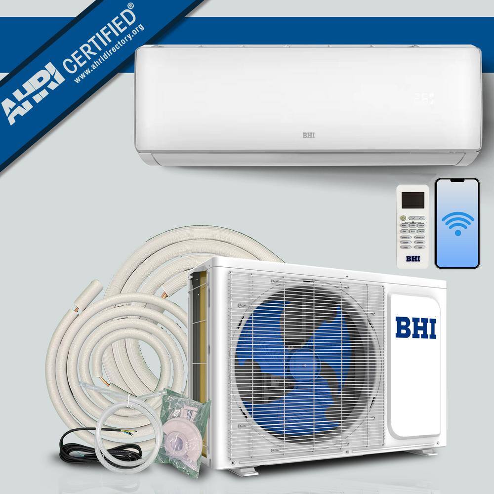 BHI 12000 BTU 1-Ton Ductless Mini Split Air Conditioner with Heat Pump Wi-Fi 230-Volt BHI-12K230V-US-C