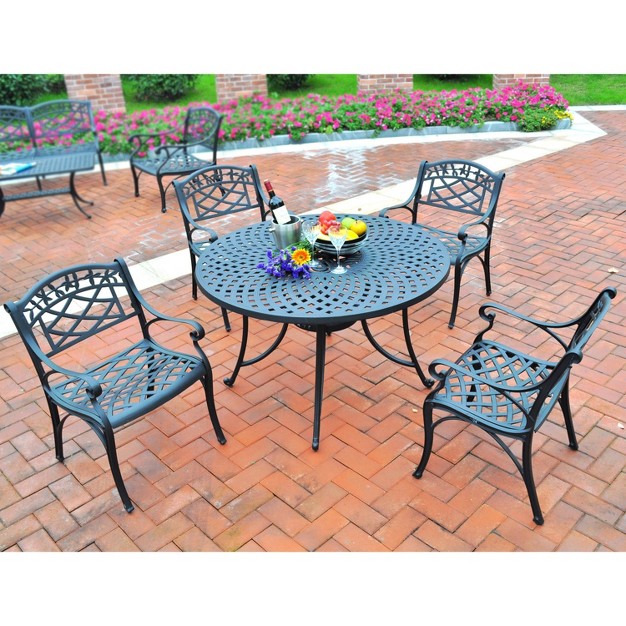 5pc Outdoor Dining Set With Armchairs Black Crosley