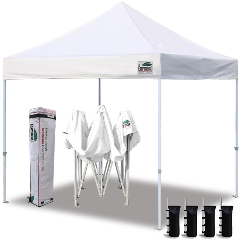 Eurmax Canopy 10' x 10' White Pop-up Canopy and 56lbs Instant Outdoor Canopy