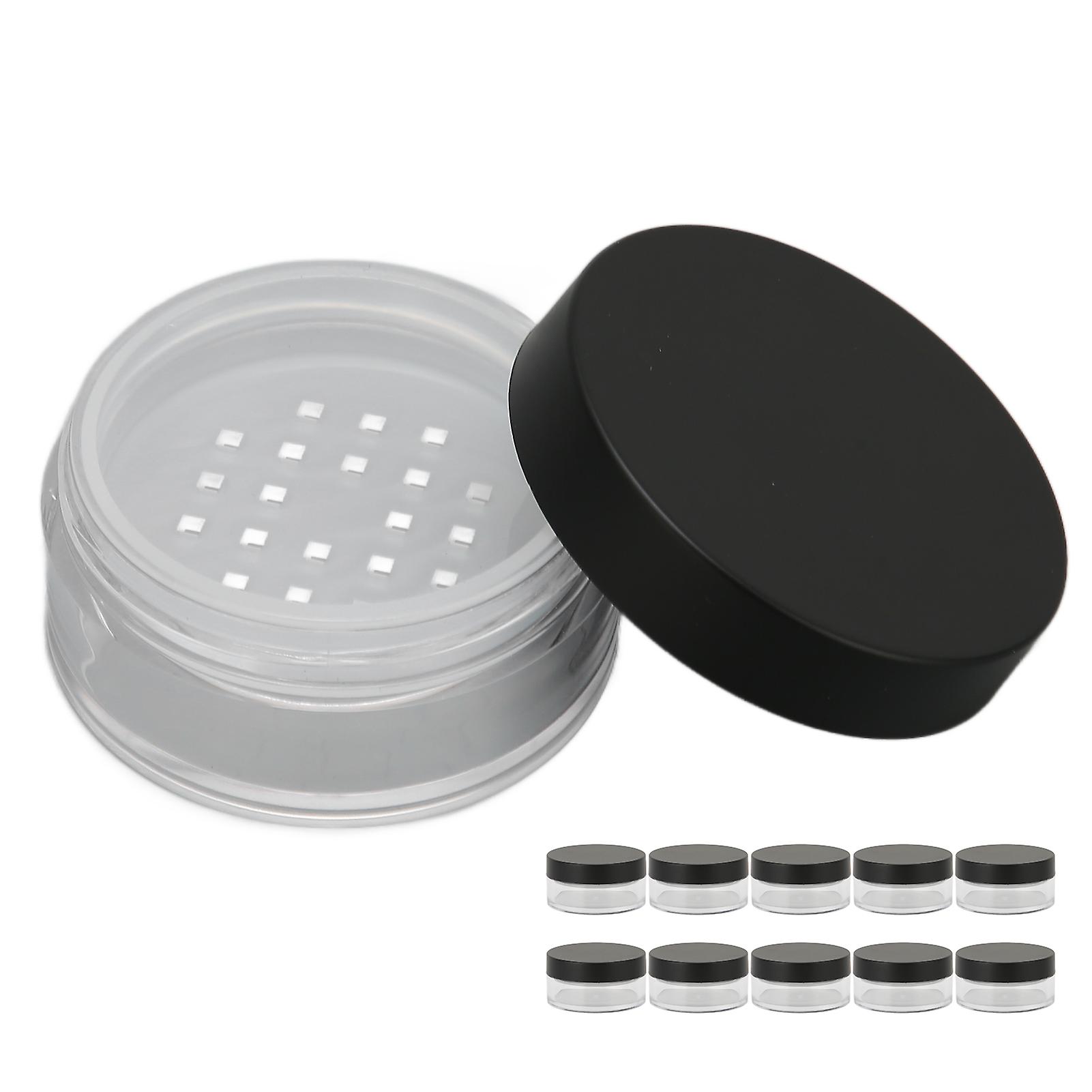 10pcs Loose Powder Jars Plastic Cosmetic Sample Containers Empty Box Circular Portable