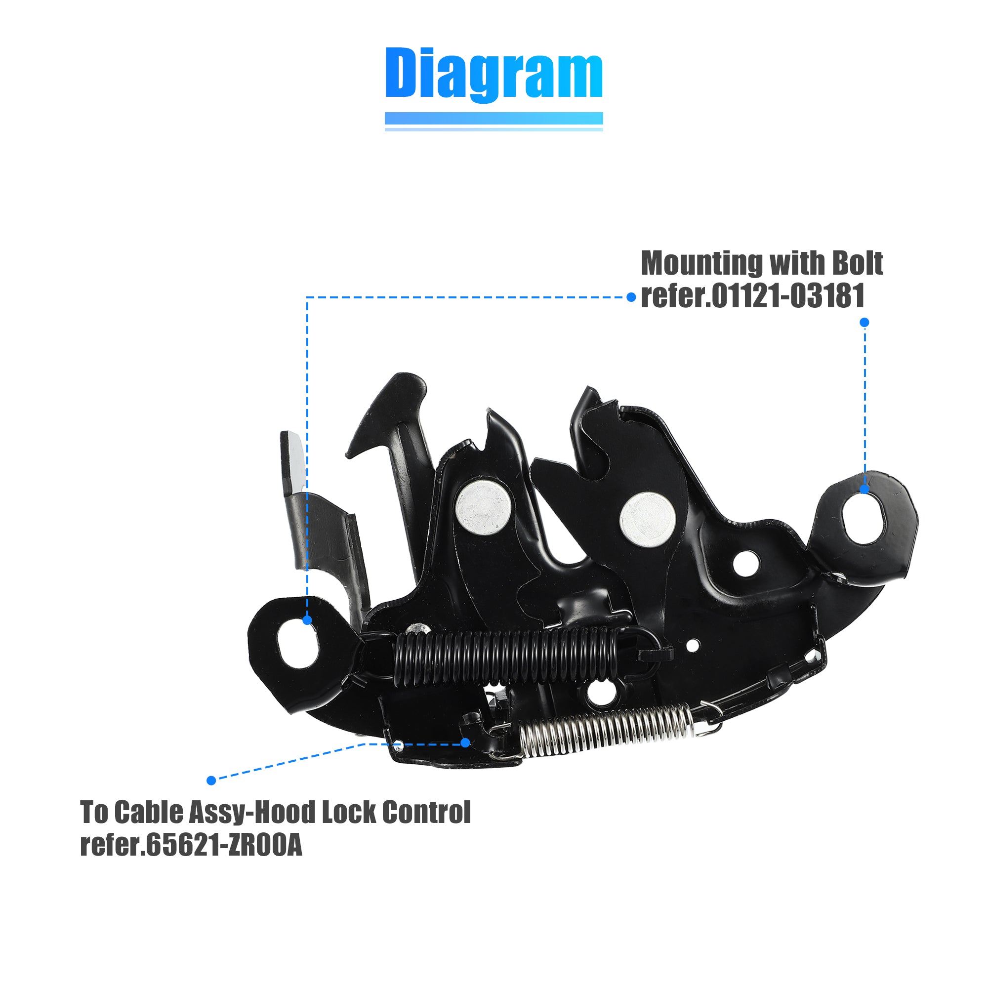 Black Hood Latch Lock 656017S000 for Nissan NV2500 2012-2019 for Nissan NV3500 2012-2019