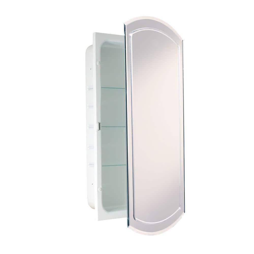 Deco Mirror 16 in W x 30 in H x 412 in D Frameless Recessed VGroove Beveled Eclipse Bathroom Medicine Cabinet