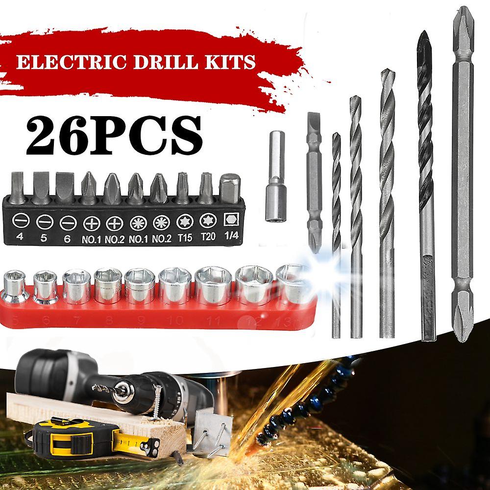 26 Pcs Set Cobalt High Speed Steel Twist Drill Hole Nuts Kit Stainless Steel Tool Set The Whole Ground Metal Reamer Tools