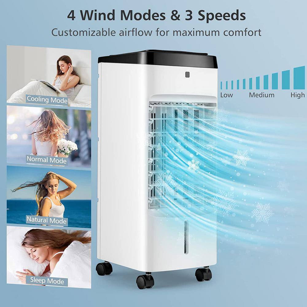 Gymax 8000 BTU Air Conditioner Evaporative Air Cooler 3-in-1 Portable Quiet Swamp Cooler Fan  Humidifier w4 Modes GYMHD0127