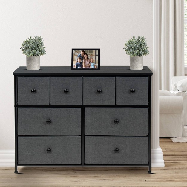 Sorbus Drawer Fabric Dresser For Bedroom Home And Office Black