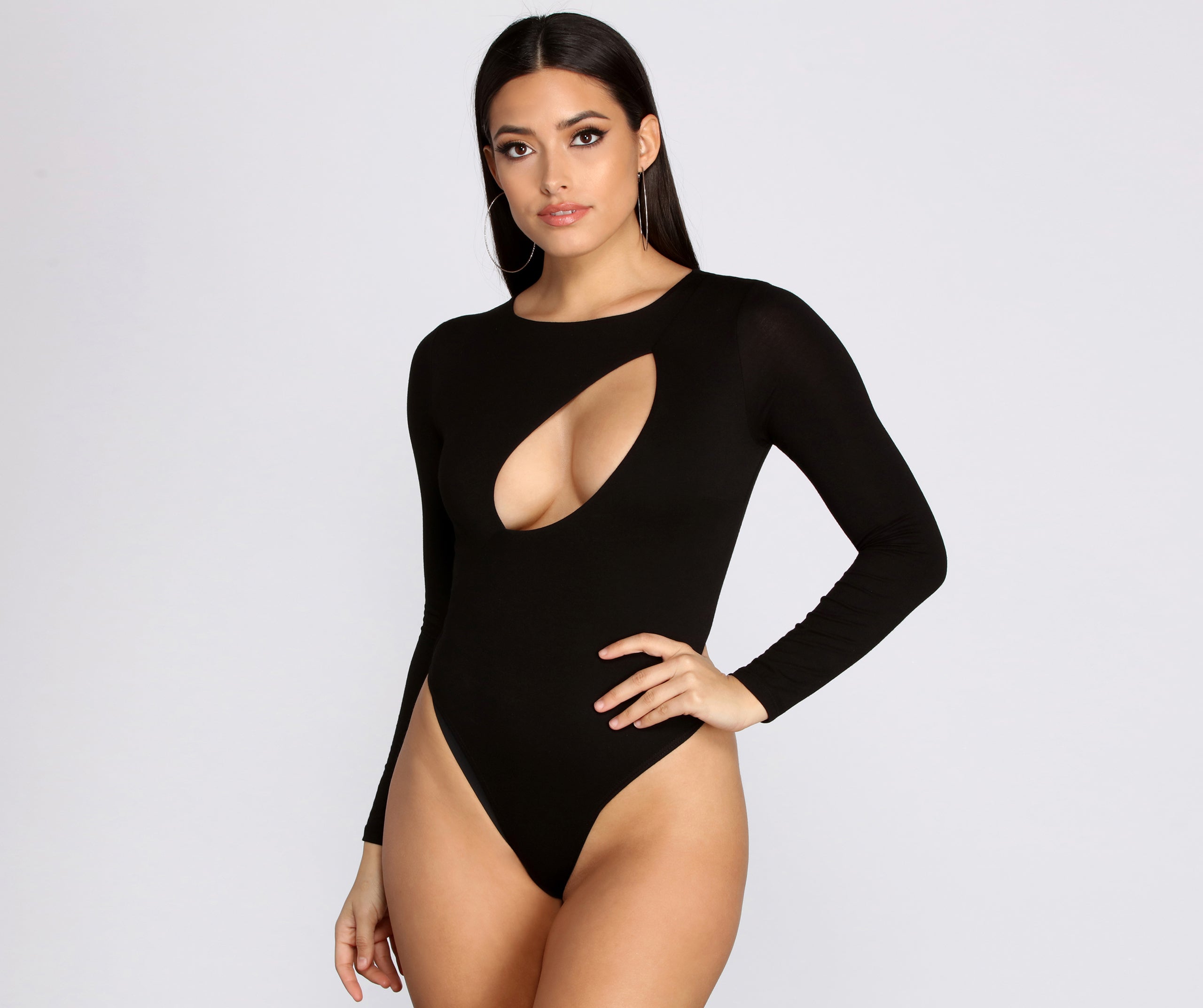 Cut Out Layered Knit Bodysuit