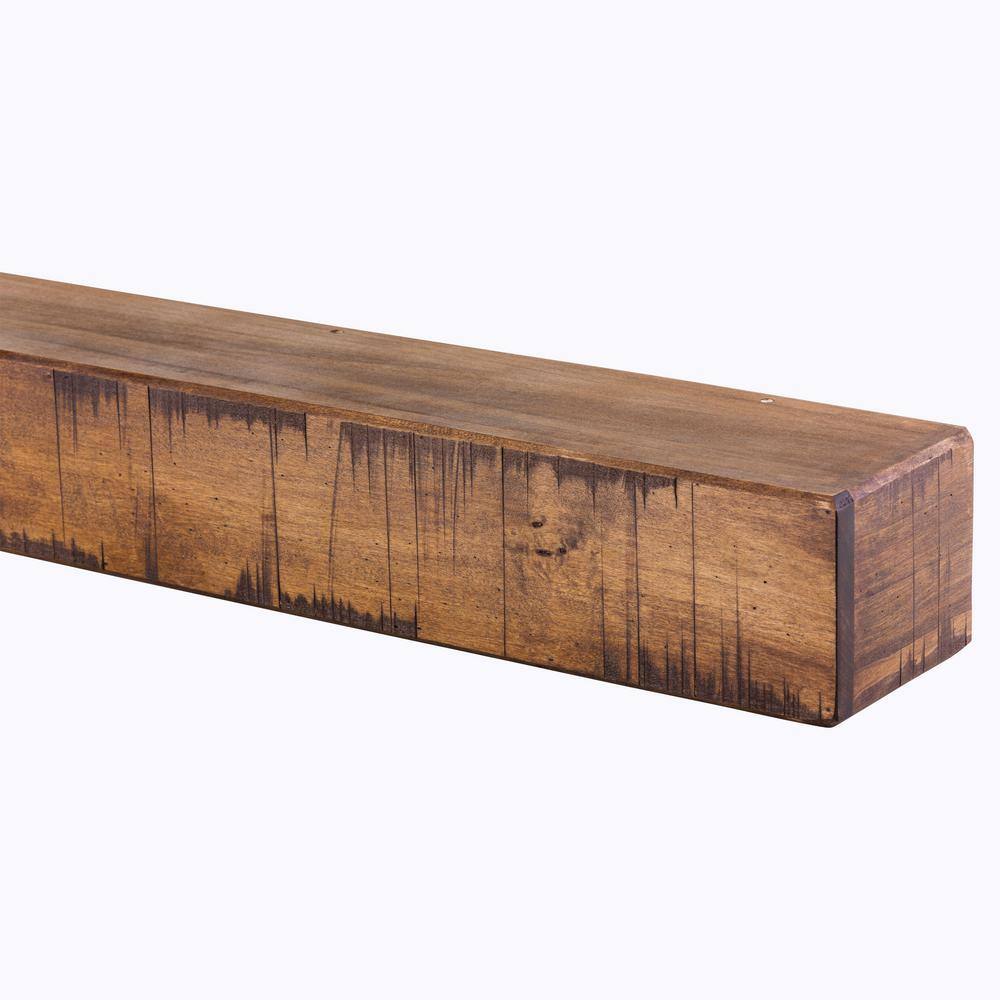 Rustic 36 in. Aged Oak Mantel m-rust-3605-agok-none