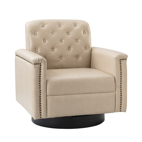 Venus Upholstered Accent Armchair with Button-Tufted Back by HULALA HOME