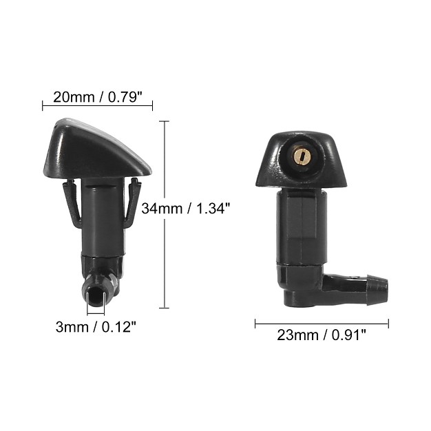 Unique Bargains Front Windshield Wiper Nozzles For Honda Accord For Acura Tl Black Pack Of 2