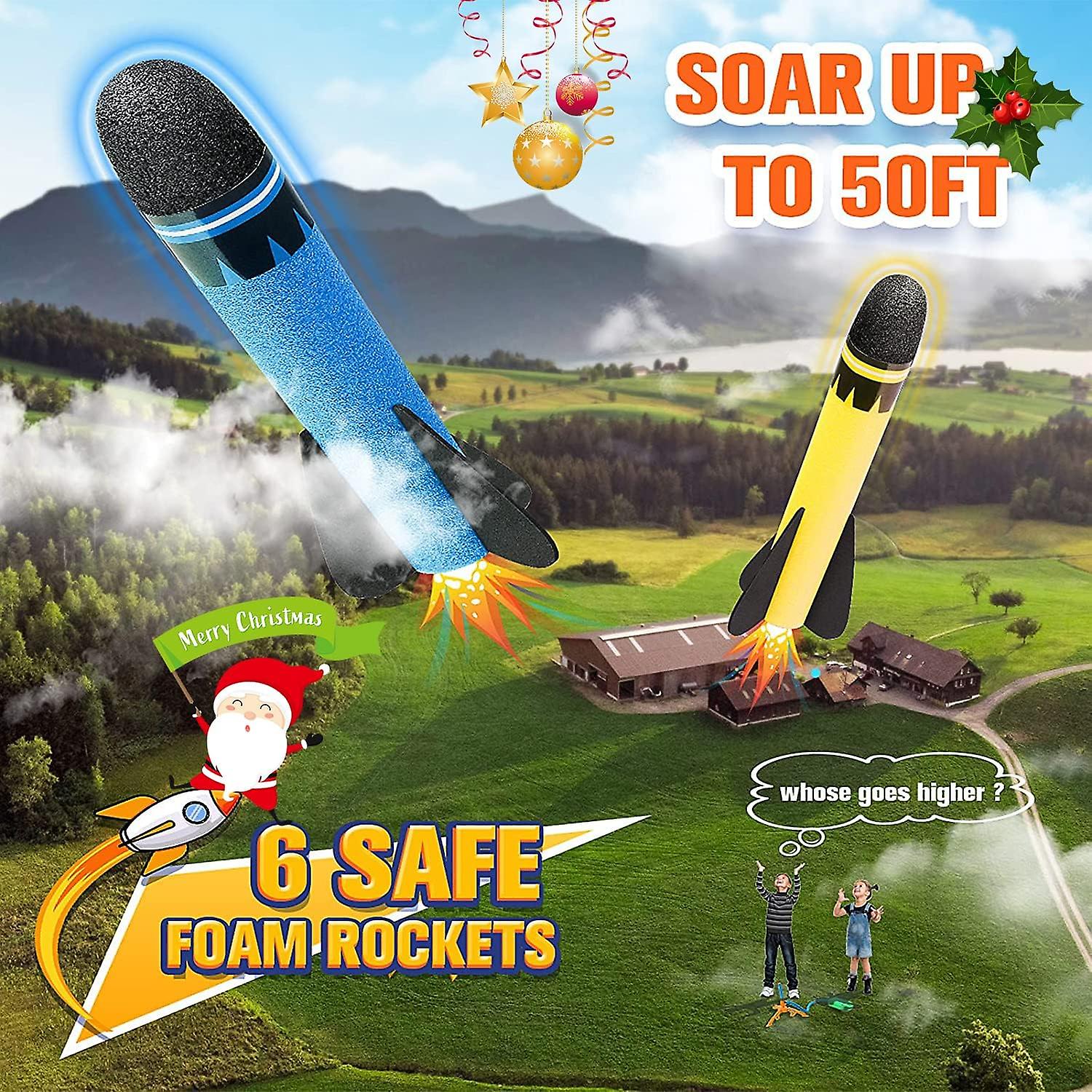 Toys For 3-10 Year Old Boys， Rocket Toy Launcher For Kids Gifts For 3-12 Year Old Boys Girls Outdoor Toys Boy Toys Age 3 4 5 6 Garden Toys Stomp Toy R