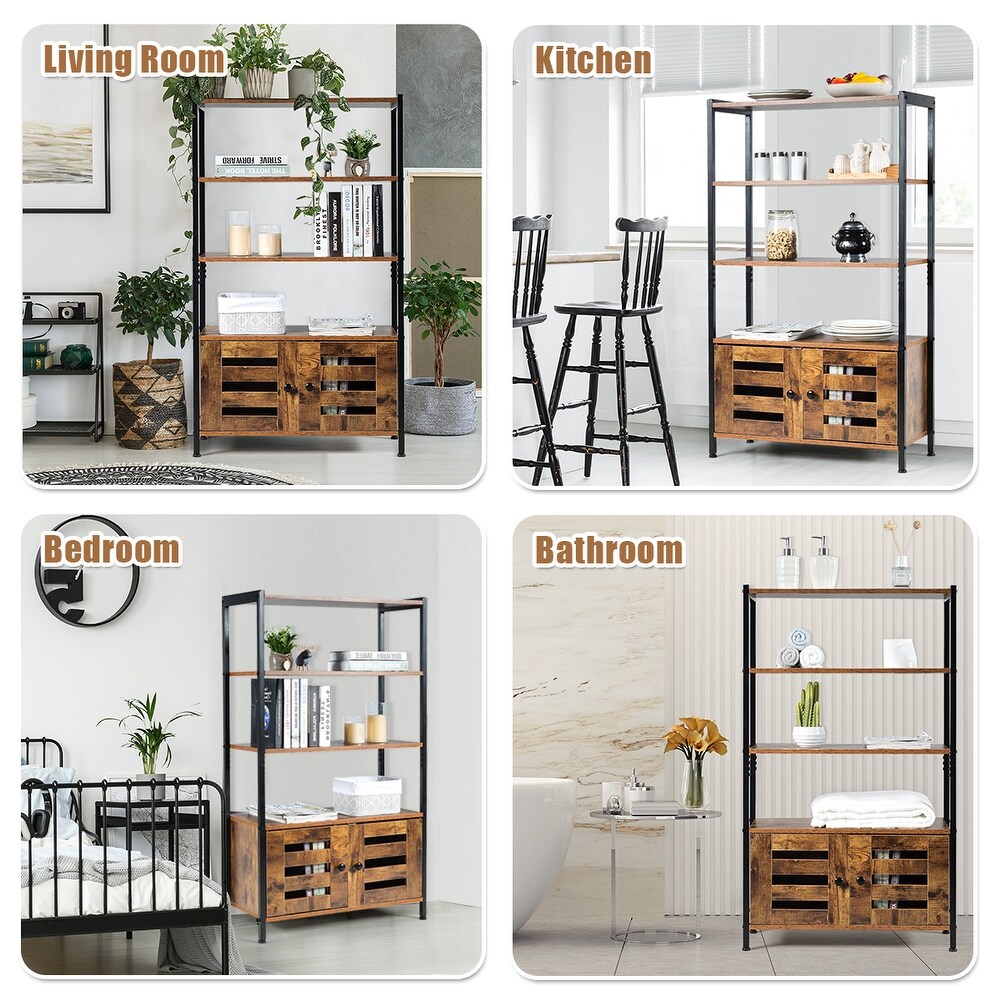 Costway Industrial Storage Cabinet Bookshelf Bookcase Bathroom Floor   See Details