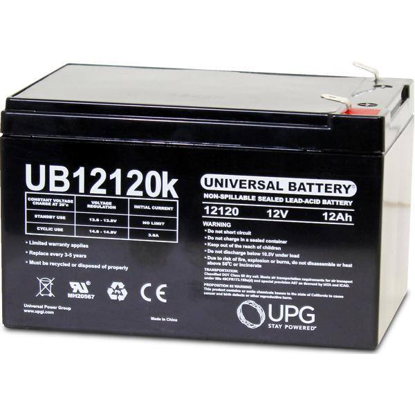 UPG 12-Volt 12 Ah F2 Terminal Sealed Lead Acid (SLA) AGM Rechargeable Battery UB12120