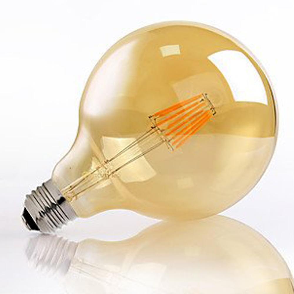 G125 e26 8w globe vintage led retro light bulb pack 3