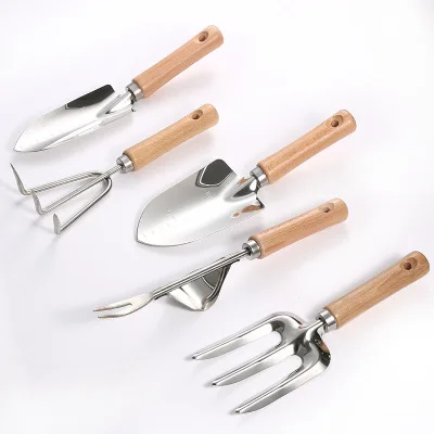 High quality garden tool shovels wooden shovel mini garden hand tools wooden garden tool kit set