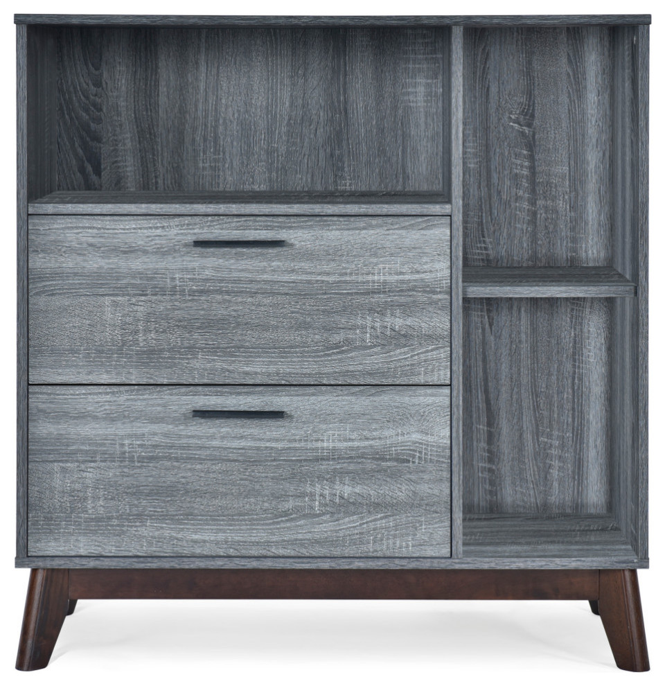 Deschutes Mid Century Modern 2 Drawer Cabinet   Midcentury   Accent Chests And Cabinets   by GDFStudio  Houzz