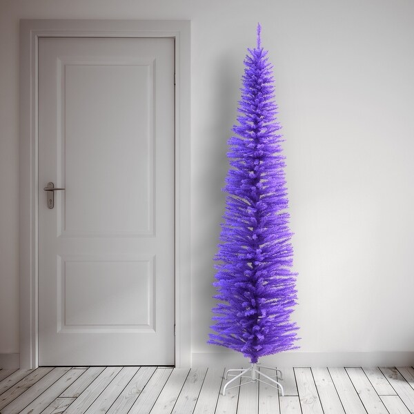 National Tree Company 7.5 ft. Lavender Color Slim Tree Decoration