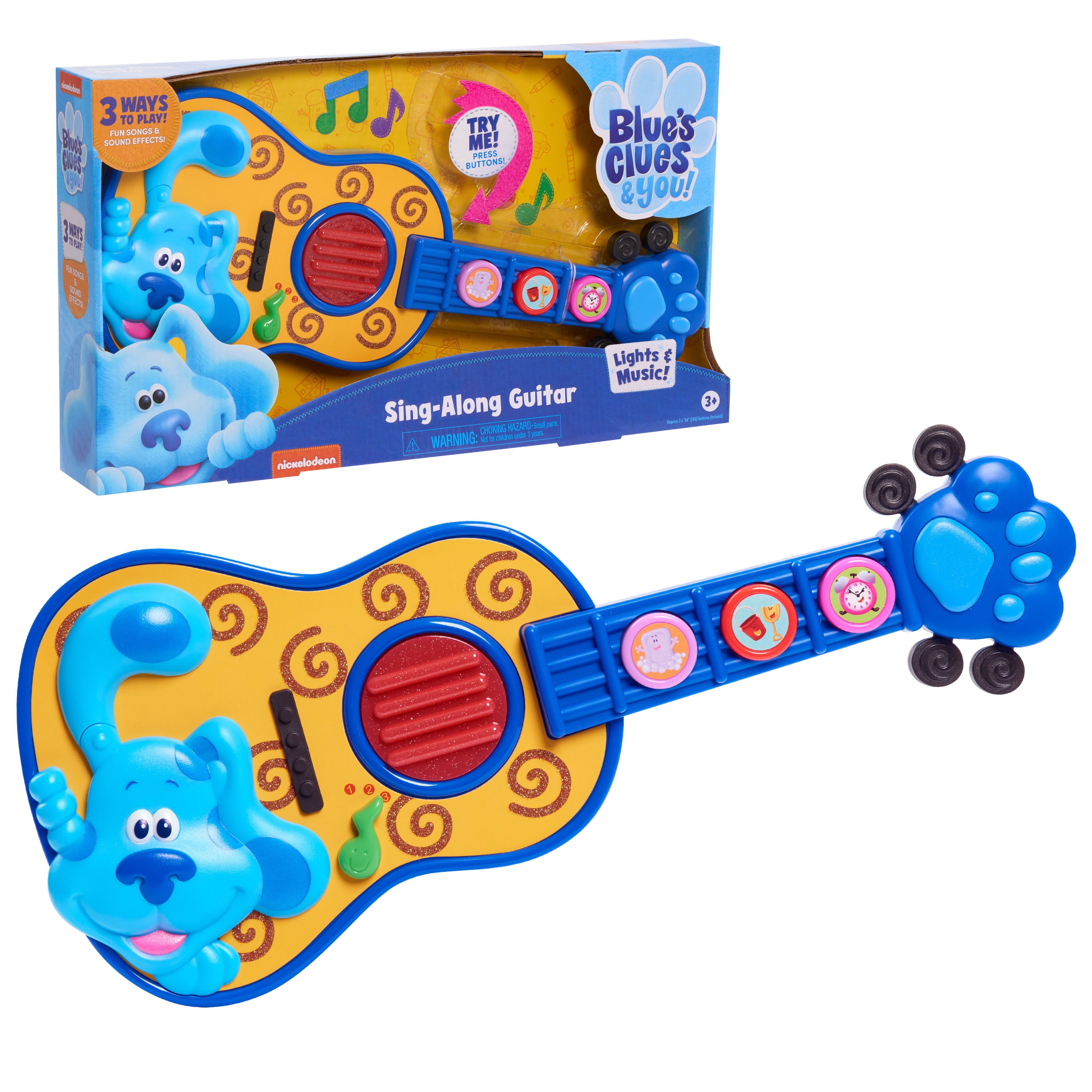 Blue's Clues and You! Sing Along Guitar， Lights and Sounds Kids Guitar Toy，  Kids Toys for Ages 3 Up， Gifts and Presents