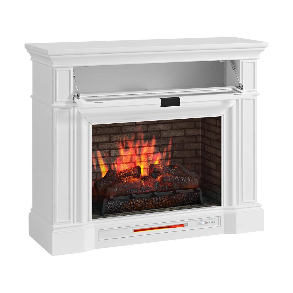 Home Decorators Collection Pinery 47.125 in. Freestanding Electric Fireplace TV Stand in White 1927FM-28-201