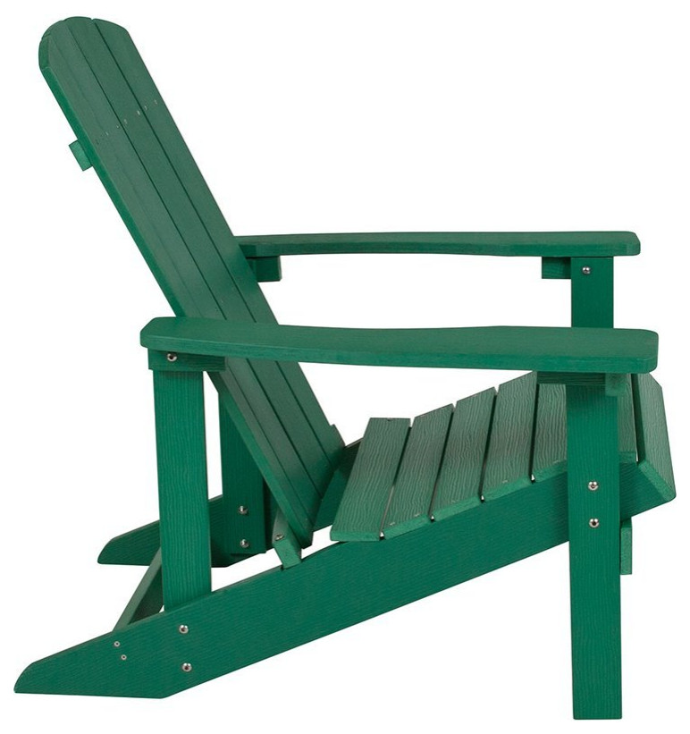 Home Square 2 Piece Faux Wood Adirondack Chair Set In Green   Contemporary   Adirondack Chairs   by Homesquare  Houzz