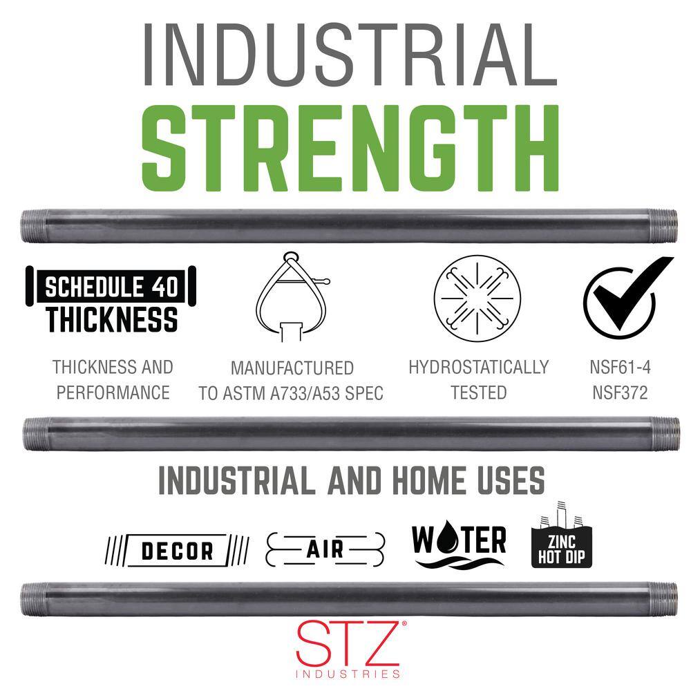 STZ 12 in. x 18 in. Galvanized Steel Schedule 40 Cut Pipe 307 12X18