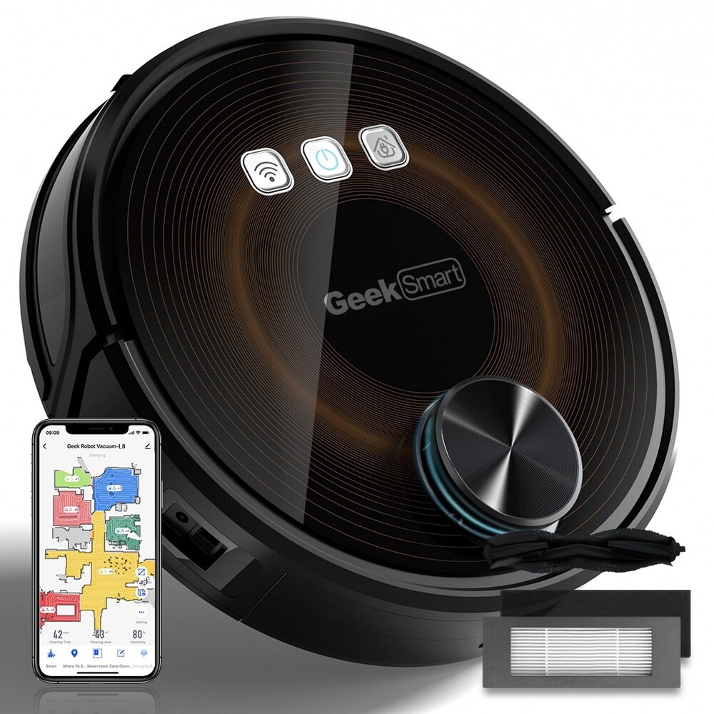 Geek Smart L8 Robot Vacuum Cleaner and Mop Black