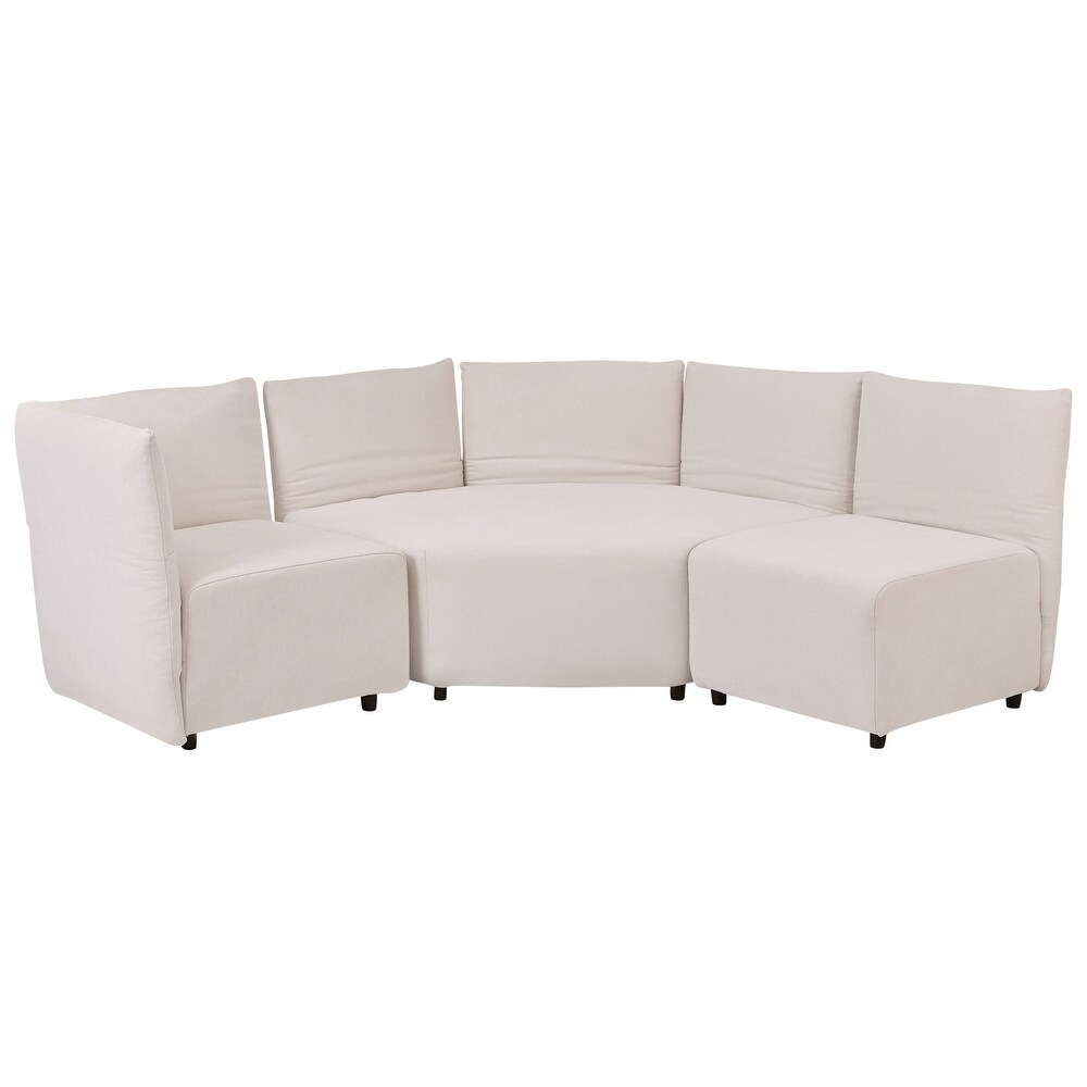 Modern Upholstered Sofa Set with Adjustable Backrest  Free Combination  and Durable Wooden Frame for Living Room