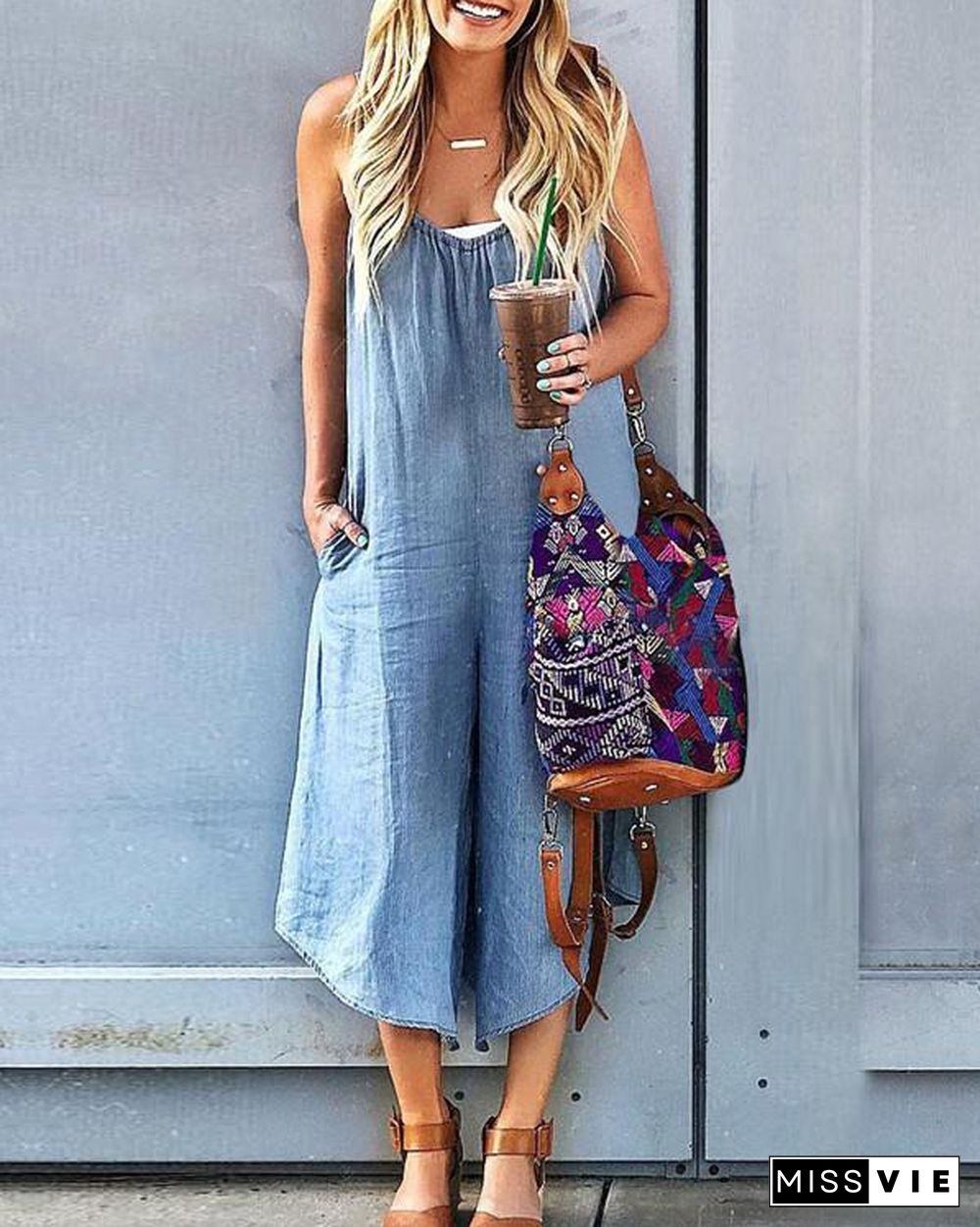 Sexy Slim Thin Jeans Wide Leg Jumpsuit